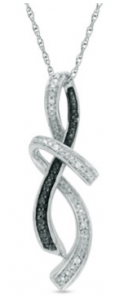 Enter To Win A Black and White Diamond Abstract Infinity Pendant in Sterling Silver