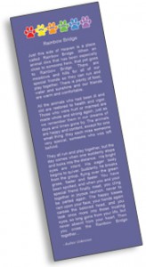 Free Free Rainbow Bridge Bookmark For Those Who Have Lost or Knows Someone Who Has Lost A Pet